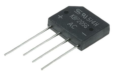 KBP205G-C2 Taiwan Semiconductor KBP205G C2, Bridge Rectifier, 2A 600V, 4-Pin KBP