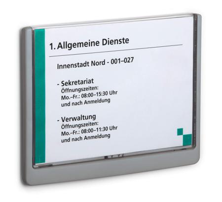 486637 Durable Graphite A5 Smooth and rigid Doorplate, 148.5mm Height, 210mm Width