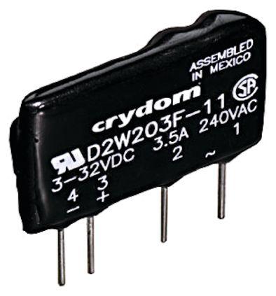 D2W203F Sensata Crydom D2W Series Solid State Relay, 3 A Load, PCB Mount, 280 V rms Load, 32 V dc Control