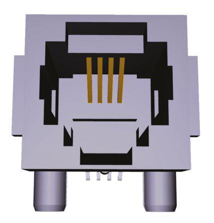 5555077-2 TE Connectivity Cat3 6P Right Angle PCB Mount Female Modular Jack Unshielded RJ14 Connector