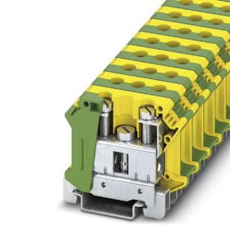 3074091 Phoenix Contact  UTI 35-PE Series Green, Yellow, Single-Level, Screw Termination