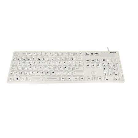 KYBNA-SIL105WHSP Ceratech  Wired PS/2, USB Medical Keyboard, QWERTY (Spain), White