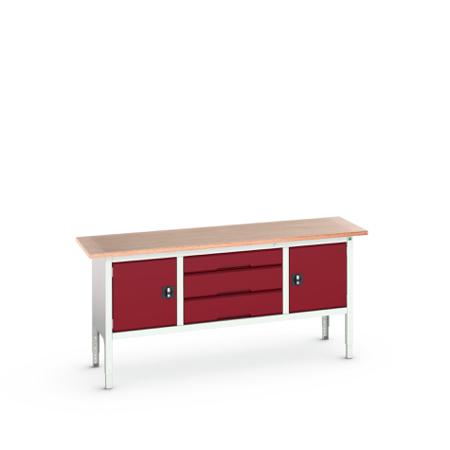 16923032.24 Bott Steel Workbench, 75kg Max Load, Adjustable Height, 930mm x 600mm x 2000mm
