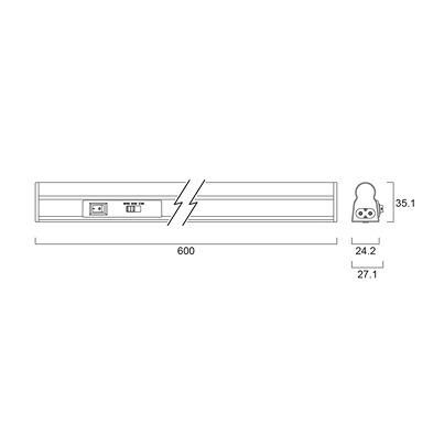 90241 Sylvania 8 W LED Batten Light, 240 V LED Batten, 594 mm Long, IP20