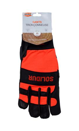 FRMAGAC-T12 Solidur Black, Orange Full Grain Leather, Nylon Gloves, Size 12