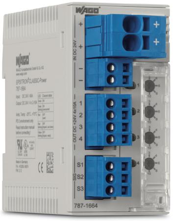 787-1664-000-200 WAGO Electronic Circuit Breaker 10A 48V 787, 4 channels , DIN Rail