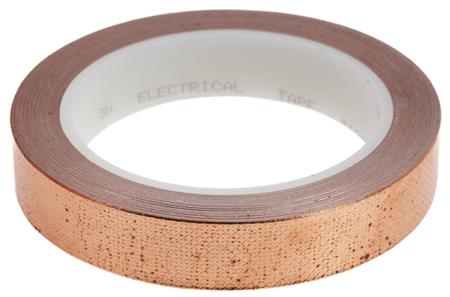T124519 3M 1245 Conductive Metallic Tape, 19mm x 16m