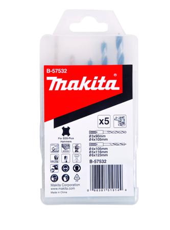 B-57532 Makita , 3mm to 6mm, 5 piece SDS Plus Drill Bit