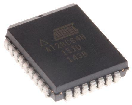AT28C64B-15JU Microchip  Parallel EEPROM Memory, 64kbit, 150ns, 4.5 → 5.5 V 32-Pin PLCC