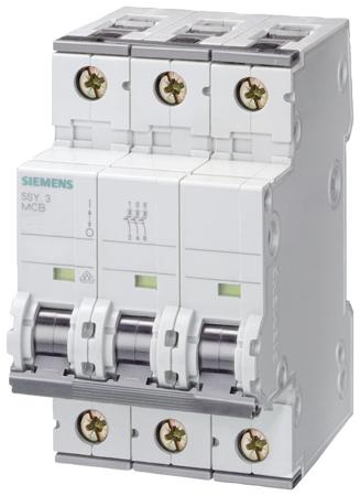 5SY4350-8 Siemens Sentron 5SY4 MCB, 3P, 50A Curve D, 400V AC, 10 kA Breaking Capacity