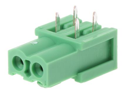 1786404 Phoenix Contact, 5.08mm Pitch, IC 2.5/ 2-G-5.08, 2 Way, Right Angle, Pluggable Terminal Block, Inverted Header, Through