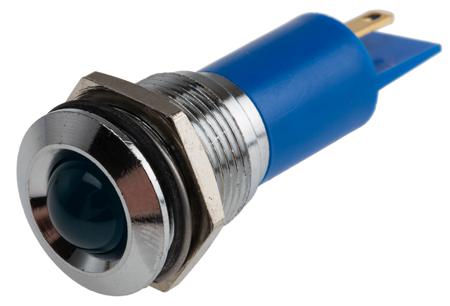 208-245 RS PRO Blue Panel Mount Indicator, 115V dc, 16mm Mounting Hole Size, Solder Tab Termination