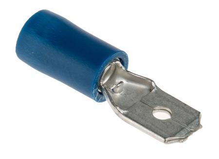 534-682 RS Pro, Blue Insulated Crimp Tab Terminal, 1.5mm² to 2.5mm², 16AWG to 14AWG, 6.35 x 0.8mm Tin Plated