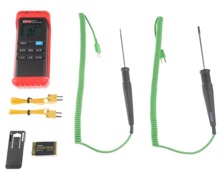 144-6606 RS Pro Thermometer Kit Mineral Insulated Probes, RS52 Thermometer, Type K Surface Probes