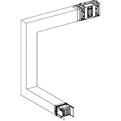 KSA630DMCK43A Schneider Electric Cross Elbow Busbar Trunking, 290 → 800mm, 630A, Canalis Series