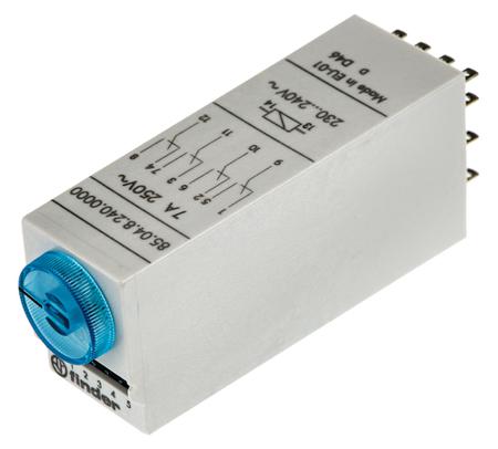 85.04.8.240.0000 Finder 85 Series Series Plug In Timer Relay, 230V ac, 4-Contact, 0.05 → 100 s, 3 → 100min, 4PDT