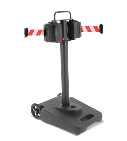 SMART2050RB2 Viso Black Polypropylene, Steel Retractable Barrier, 20m, Red/White Tape