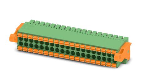 1790658 Phoenix Contact, 3.5mm Pitch, DFMC 1.5/19-ST-3.5-LR, 38 Way, Pluggable Terminal Block, Plug, Spring Cage Termination,