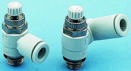 AS1201FG-M5-06 SMC AS-FG Series Speed Controller, M5 x 0.8 Male Inlet Port x M5 x 0.8 Male Outlet Port x 6mm Tube Outlet Port