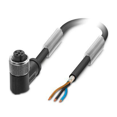 1682838 Phoenix Contact Free Cable End to Female 3 way Angled Socket M12 Sensor Actuator Cable, 5 m