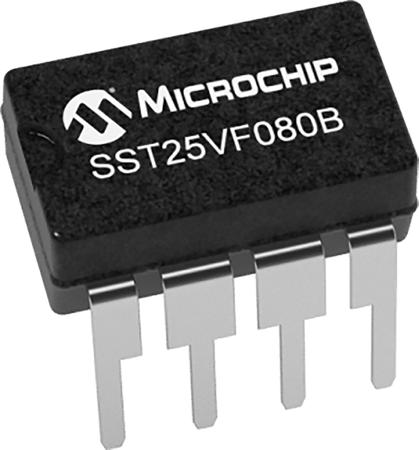 SST25VF080B-50-4I-S2AE Microchip 8Mbit Serial-SPI Flash Memory 8-Pin SOIC,