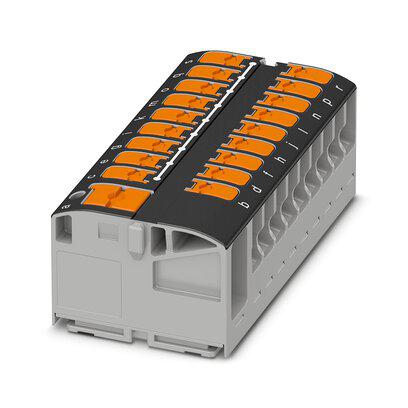 1019651 Phoenix Contact Distribution Block, 19 Way, 1 → 6mm², 24A, 450 V, Black