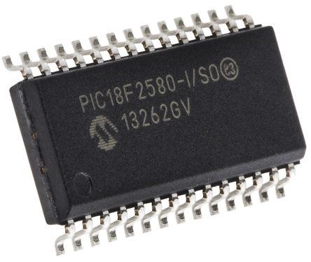 PIC18F2580-I-SO Microchip PIC18F2580-I/SO, 8bit PIC Microcontroller, 40MHz, 32 kB, 256 B Flash, 28-Pin SOIC