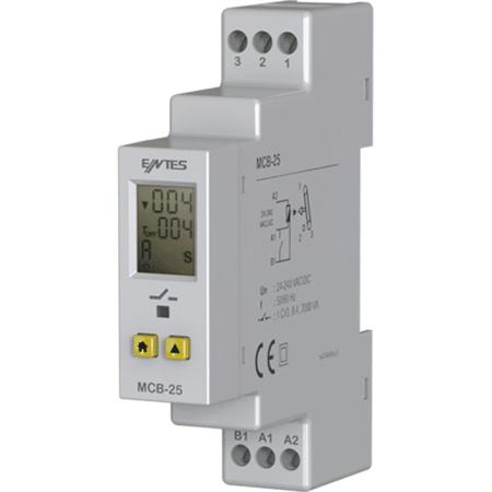 MCB-25 ENTES MCB Series DIN Rail Mount Timer Relay, 24 → 240V ac, 1-Contact, 0.1 sec → 999 hrs, SPDT