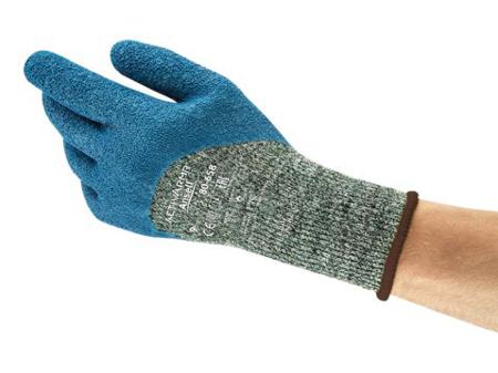 80658090 Ansell ActivArmr 80-658 Blue Cotton, Nylon Cut Resistant, Heat Resistant Heavy Handling Gloves, Size 9, Latex, Natural