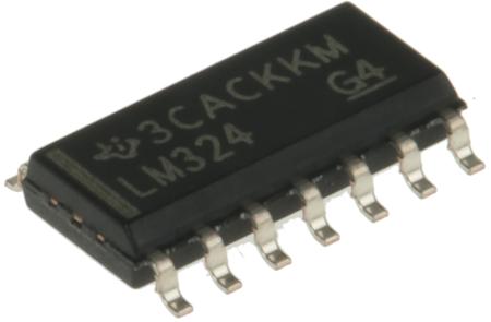 LM324D Texas Instruments, Operational Amplifier, 1.2 MHz, 14-Pin 30 V SOIC