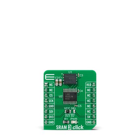 MIKROE-4293 MikroElektronika , SRAM 3 Click SRAM Add On Board for ANV32AA1WDK66 for MCU