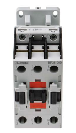 BF3800D024 Lovato BF 3 Pole Contactor, 3NO, 38 A, 18.5 kW, 24 V @ 50/60 Hz Coil