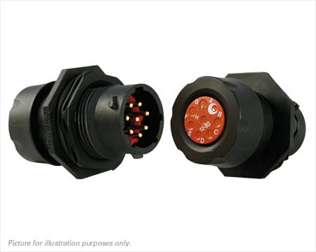 UTS7GN128P Souriau Sunbank by Eaton Circular Connector, 8 Contacts, Panel, Standard Connector, Plug, Male, IP68, IP69K, UTS Series