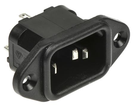 PX0580/28 Bulgin C14 Panel Mount IEC Connector Male, 10A, 250 V