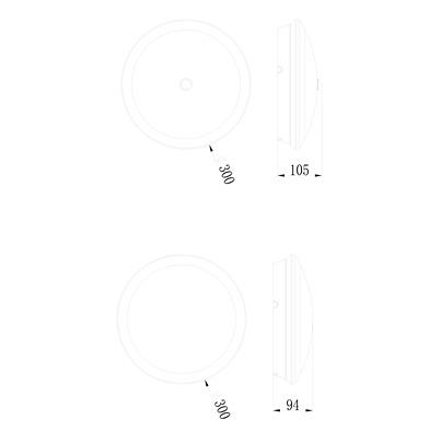 90121 Sylvania Circular LED Bulkhead Light, 16.5 W, 240 V, , Lamp Supplied, IP54, SYLCIRCLE