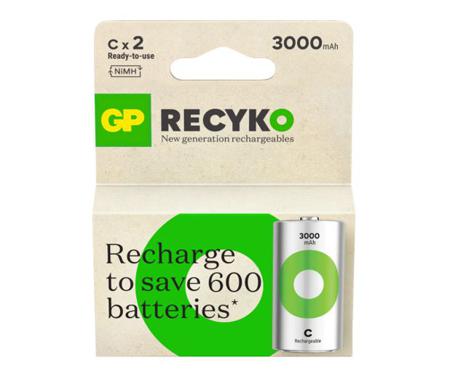 GPRHC30CC002 GP Recyko Gp Batteries NiMH Rechargeable C Batteries, 3Ah