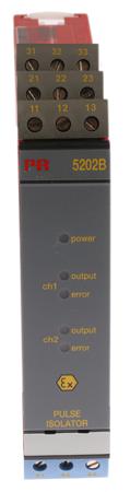5202B1 2 Channel Isolation Barrier with Relay Output, 253 V ac, 300 V dc max, 400 (Fuse)mA max