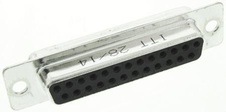 119998-2837 ITT Cannon ZD* 25 Way Panel Mount D-sub Connector Socket, 2.77mm Pitch