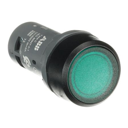 1SFA619100R1112 ABB, 1SFA61 Green LED Push Button, IP66, IP67, IP69K, Round, 24V