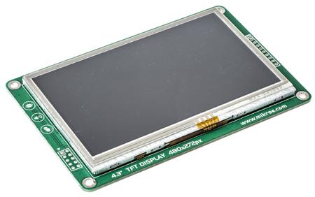 MIKROE-1429 MikroElektronika , ConnectEVE FT800 4.3in TFT Color Display Module With HX8257A for Breadboard (PROTO)