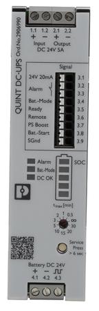 2906990 Phoenix Contact 18 → 30V dc Input DIN Rail Uninterruptible Power Supply (240W), QUINT4