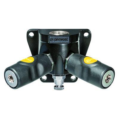 ASI-068103WK PREVOST Composite Body Female Wall Bracket With Safety Quick Connect Couplings, G 1/2 Female Female Thread