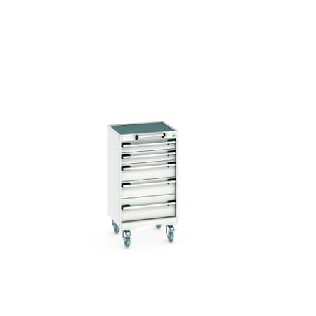 40402019-16V Bott, 5 Drawer Sheet Steel Floor Standing Storage Cabinet, 525 X 525 X 985mm