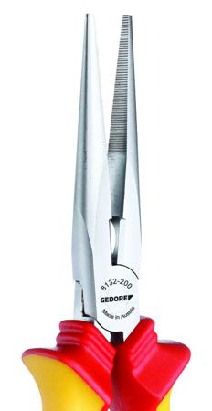 VDE-8132-200-H Gedore 200 mm Steel Long Nose Pliers with 75.7mm Jaw Length