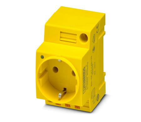 1068075 Phoenix Contact Yellow 1 Gang Plug Socket, 16A, Indoor Use