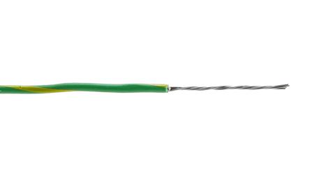 6714 GY001 Alpha Wire Ecogen Ecowire Series Green/Yellow 0.52 mm² Hook Up Wire, 20 AWG, 10/0.25 mm, 305m, MPPE Insulation, 6714