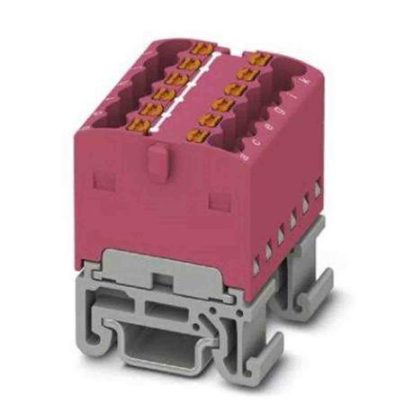 3002977 Phoenix Contact Distribution Block, 12 Way, 2.5mm², 17.5A, 500 V, Pink