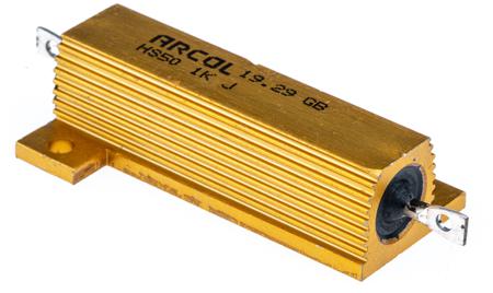 HS50 1K J Arcol, 1kΩ 50W Wire Wound Chassis Mount Resistor  ±5%