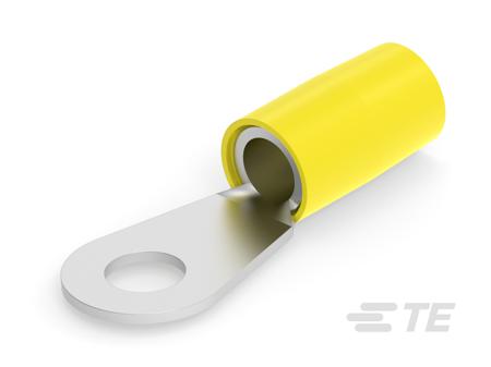 324051 TE Connectivity TERMINYL Series Insulated Tin Plated Crimp Ring Terminal, M8 Stud Size, 16.8mm² to 26.7mm², 4AWG