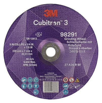 7100303979 3M 98291 Cubitron 3 Ceramic Grinding Wheel, 230mm Diameter, 36+ Grit